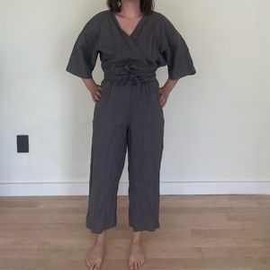 Linen Jumpsuit Dark Gray